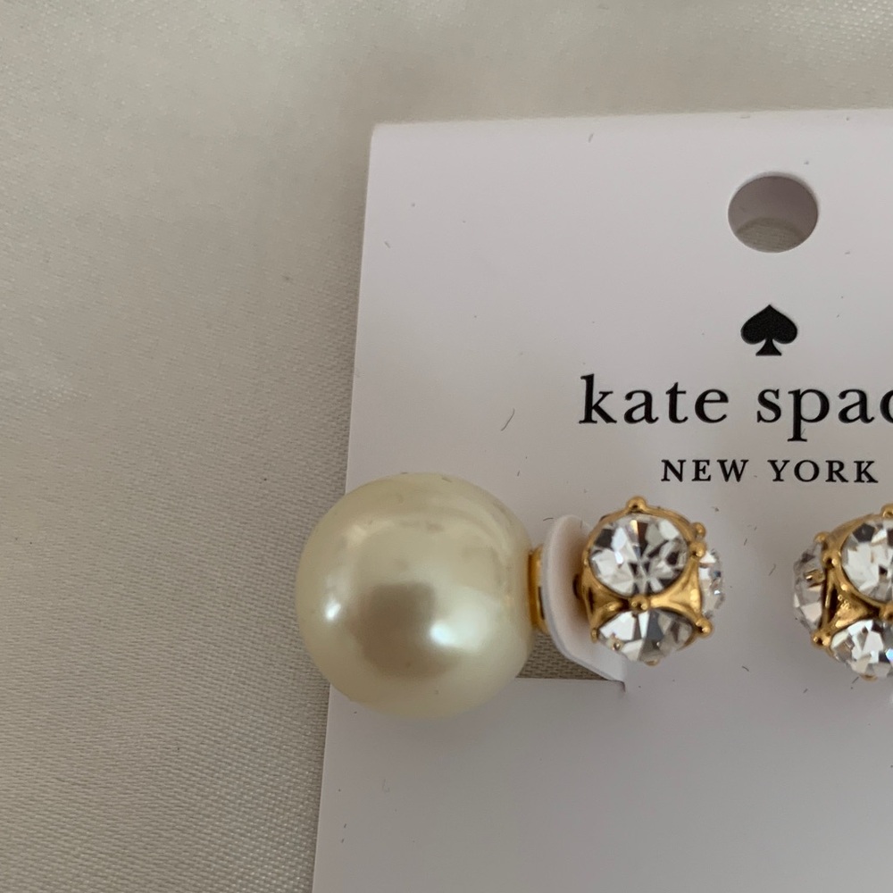 Kate Spade Gold and Pearl Crystal Earrings - Picture 4 of 5